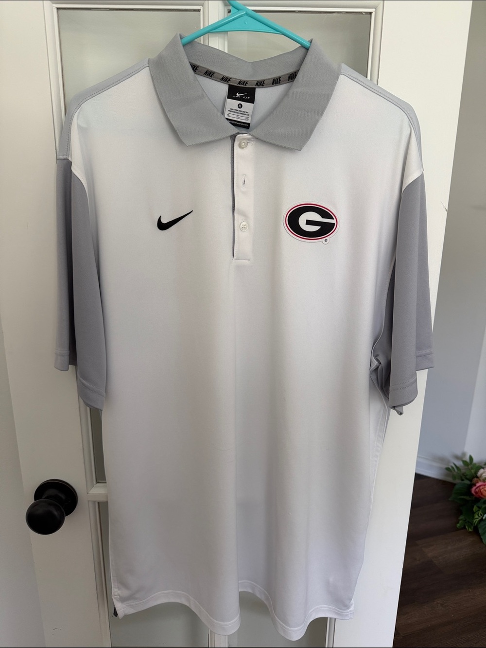 Nike White and Gray Georgia Bulldogs Polo